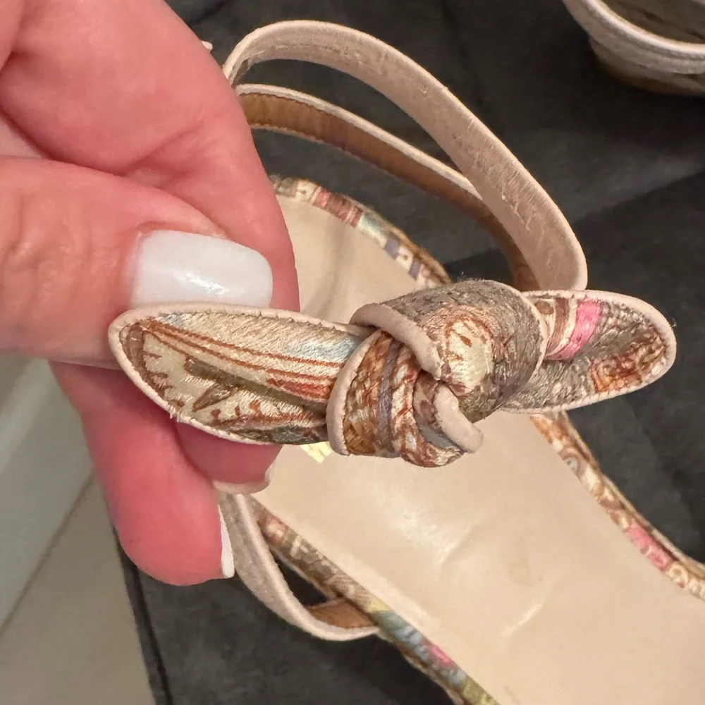 WOMENS STUART WEITZMAN MULTI-DESIGNED ANKLE STRAP ESPADRILLES WEDGE HEEL SIZE 9* - Picture 7 of 8